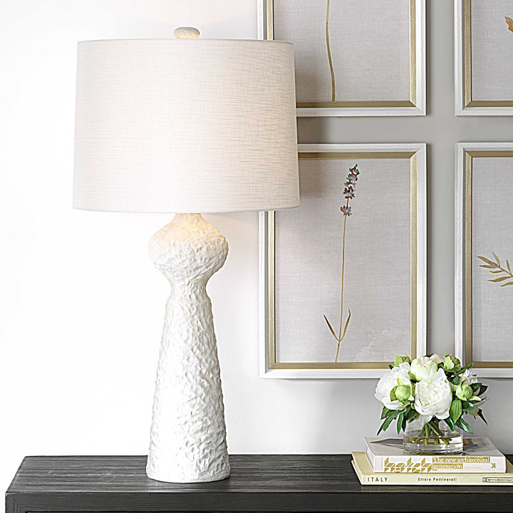 American Home Furniture Uttermost Sonata Textured White Table Lamp
