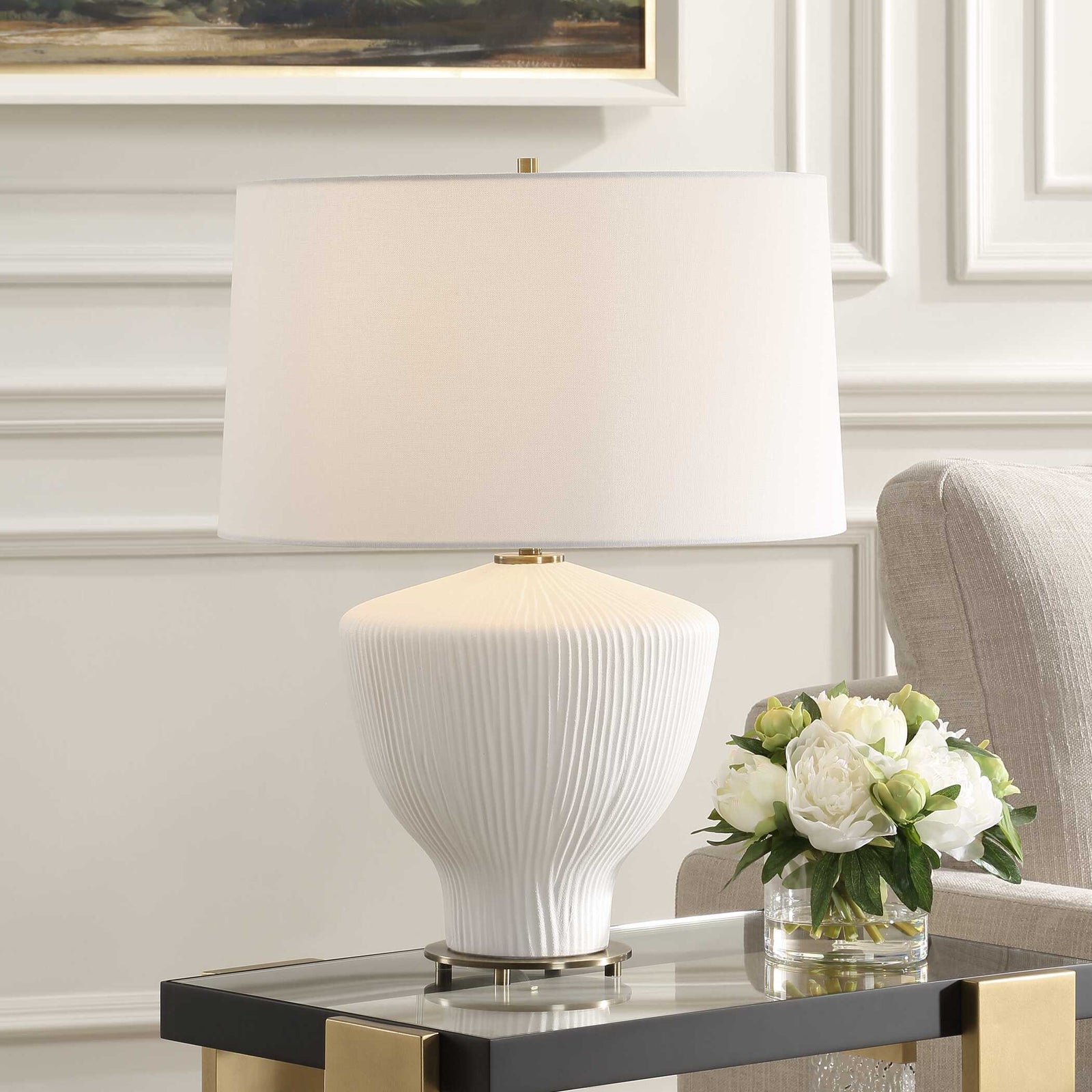 American Home Furniture Uttermost Maisie White Table Lamp
