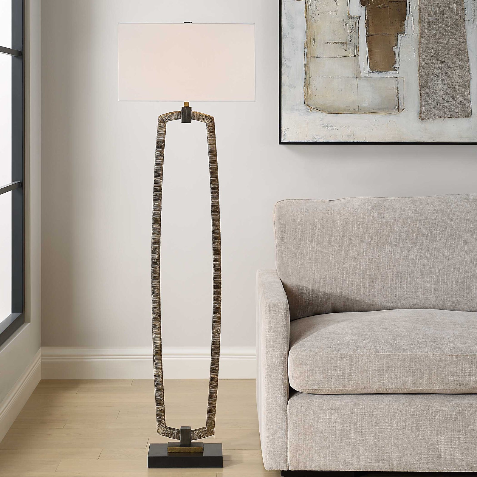 American Home Furniture Uttermost Relic Gold Floor Lamp