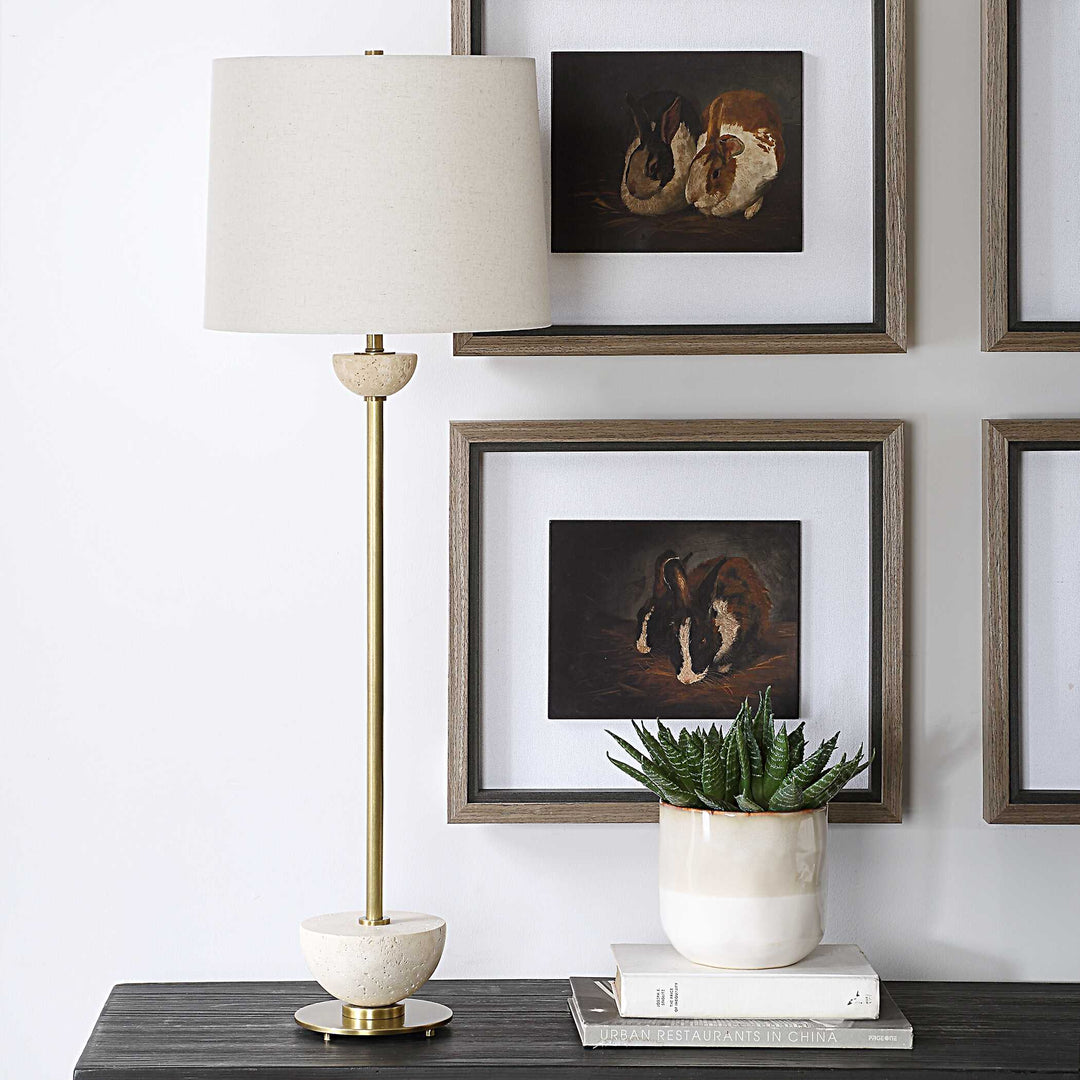 American Home Furniture Uttermost Hemisphere Brass Buffet Lamp