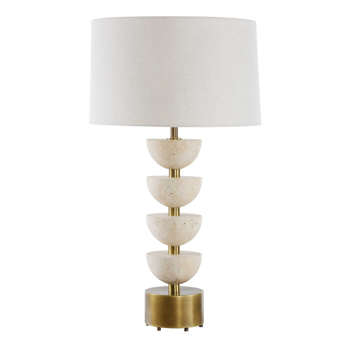 American Home Furniture Uttermost Hemisphere Travertine Table Lamp