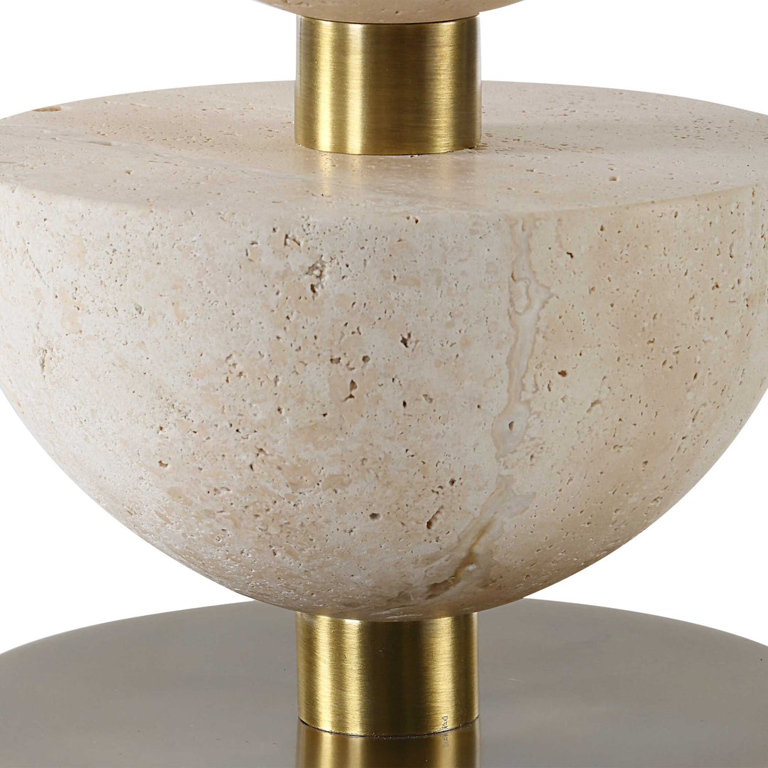 American Home Furniture Uttermost Hemisphere Travertine Table Lamp