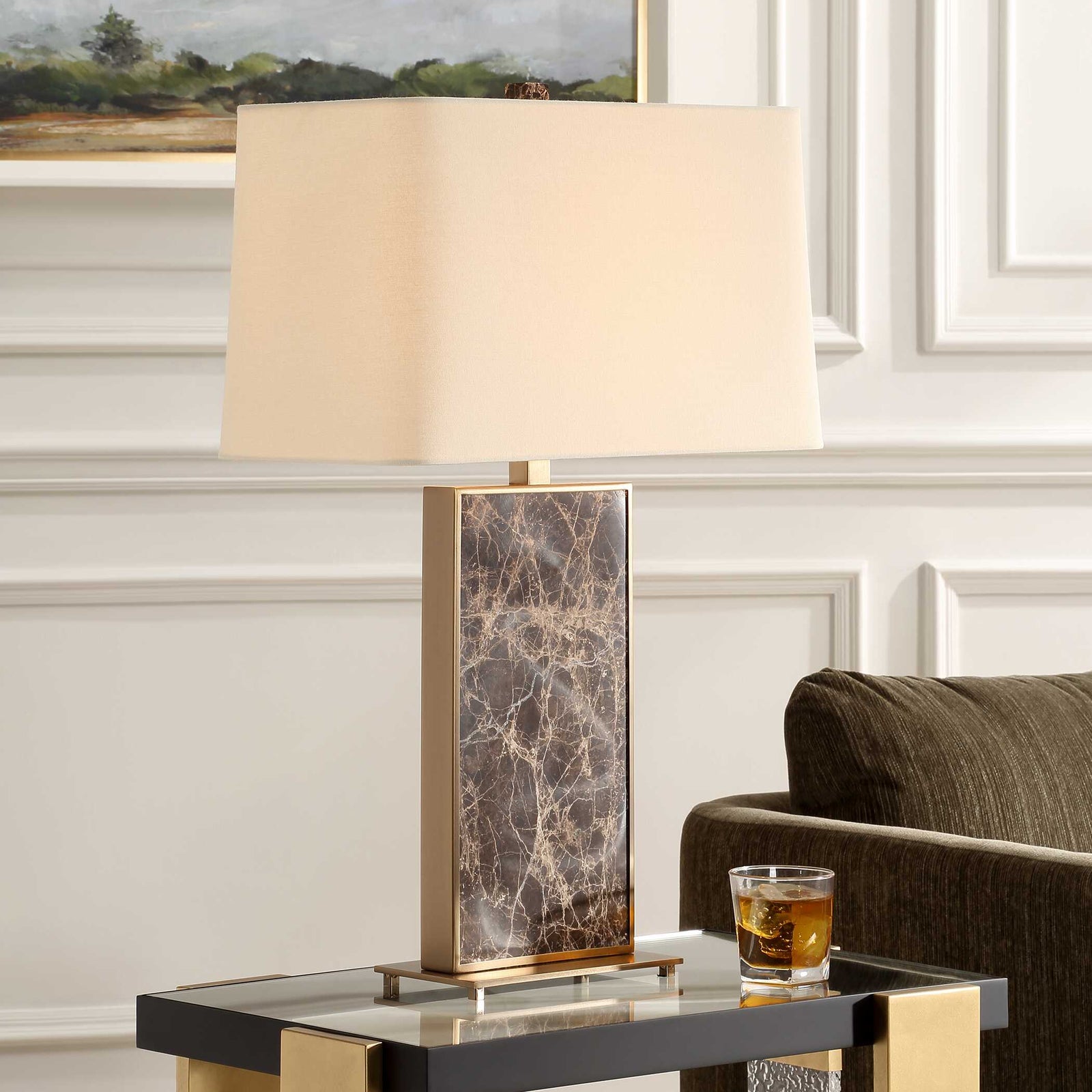 American Home Furniture Uttermost Lafferty Marble Table Lamp