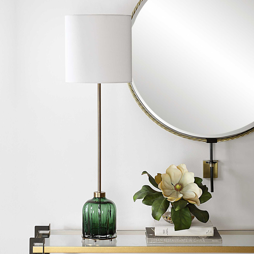 American Home Furniture Uttermost Lois Green Glass Buffet Lamp