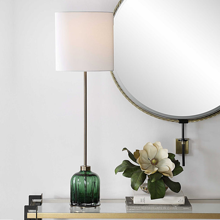 American Home Furniture Uttermost Lois Green Glass Buffet Lamp