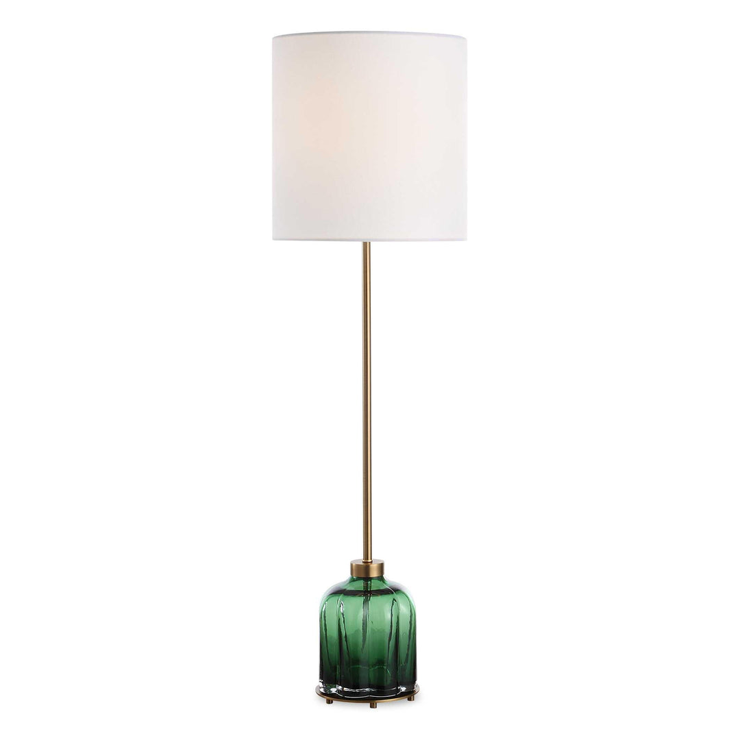Lois Green Glass Buffet Lamp - AmericanHomeFurniture