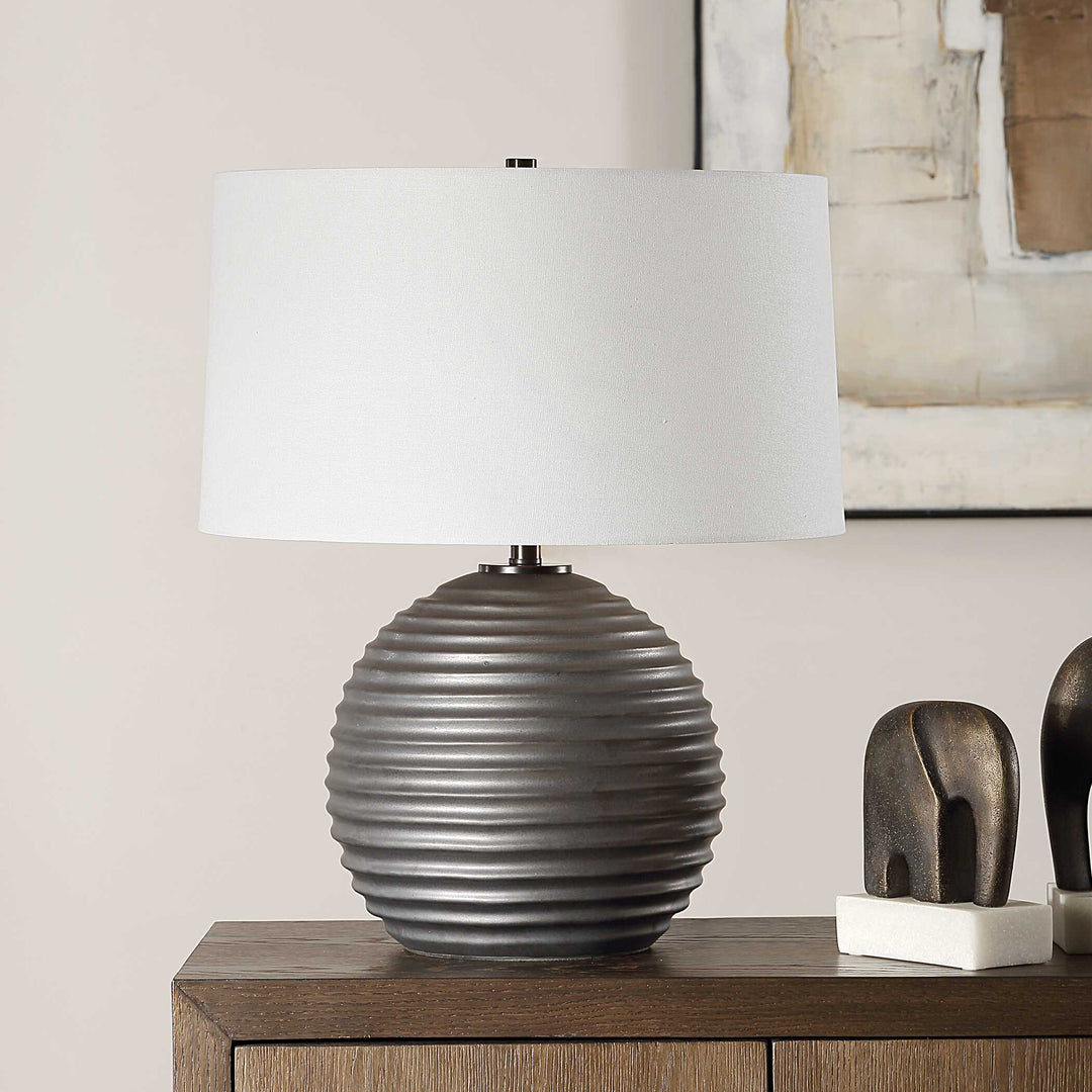 American Home Furniture Uttermost Chelsom Ribbed Table Lamp