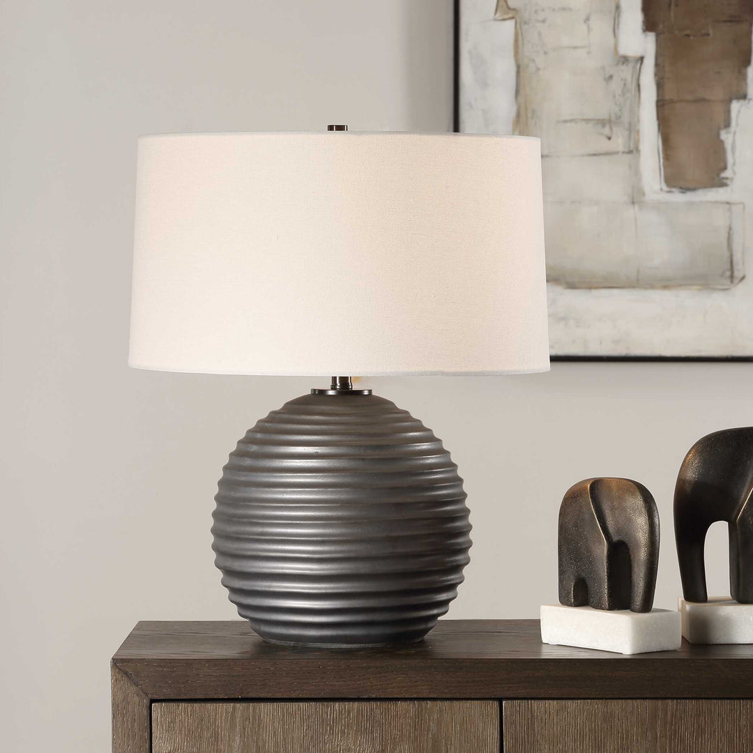 American Home Furniture Uttermost Chelsom Ribbed Table Lamp