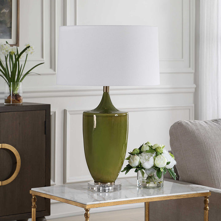 American Home Furniture Uttermost Adela Moss Green Table Lamp