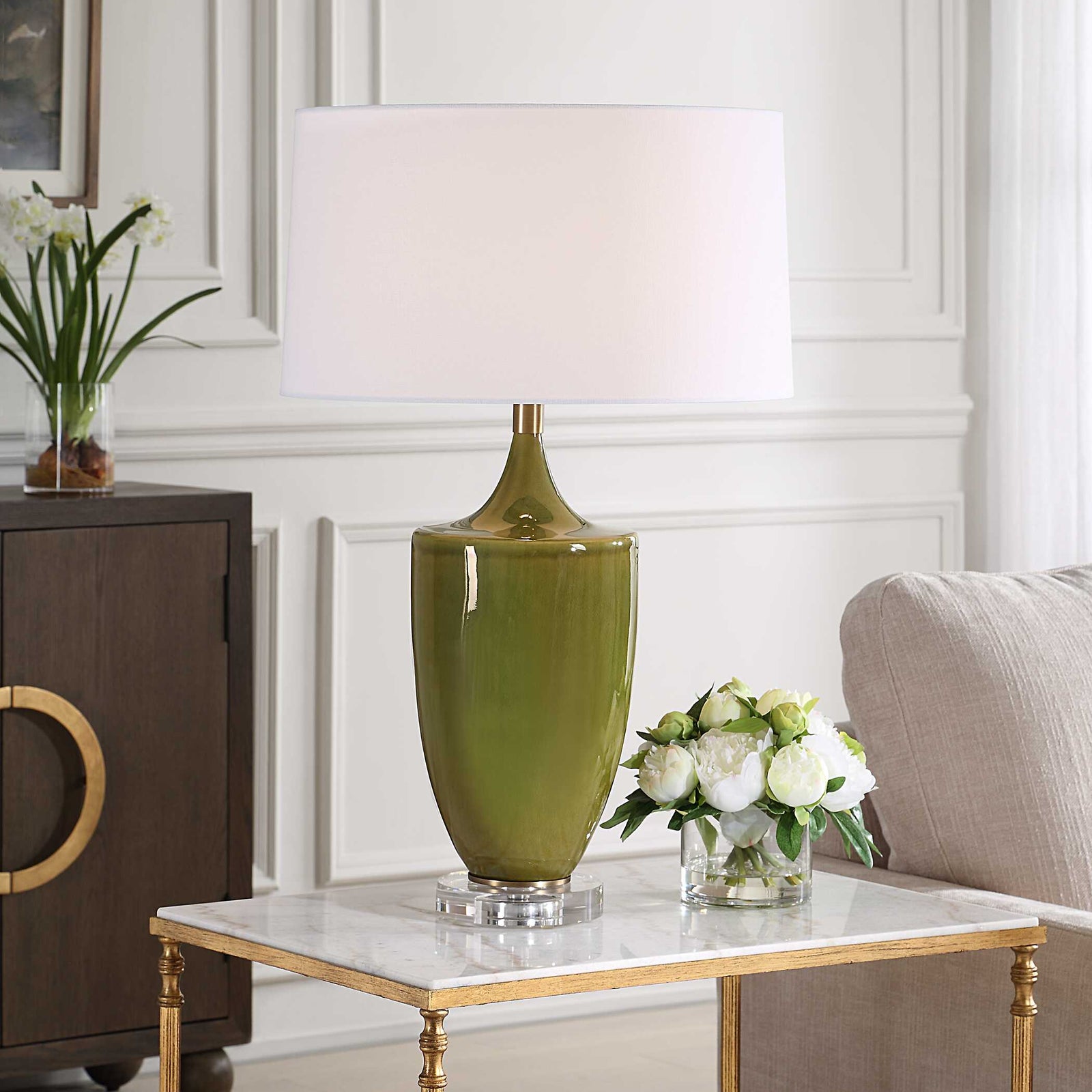 American Home Furniture Uttermost Adela Moss Green Table Lamp