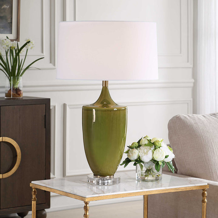 American Home Furniture Uttermost Adela Moss Green Table Lamp