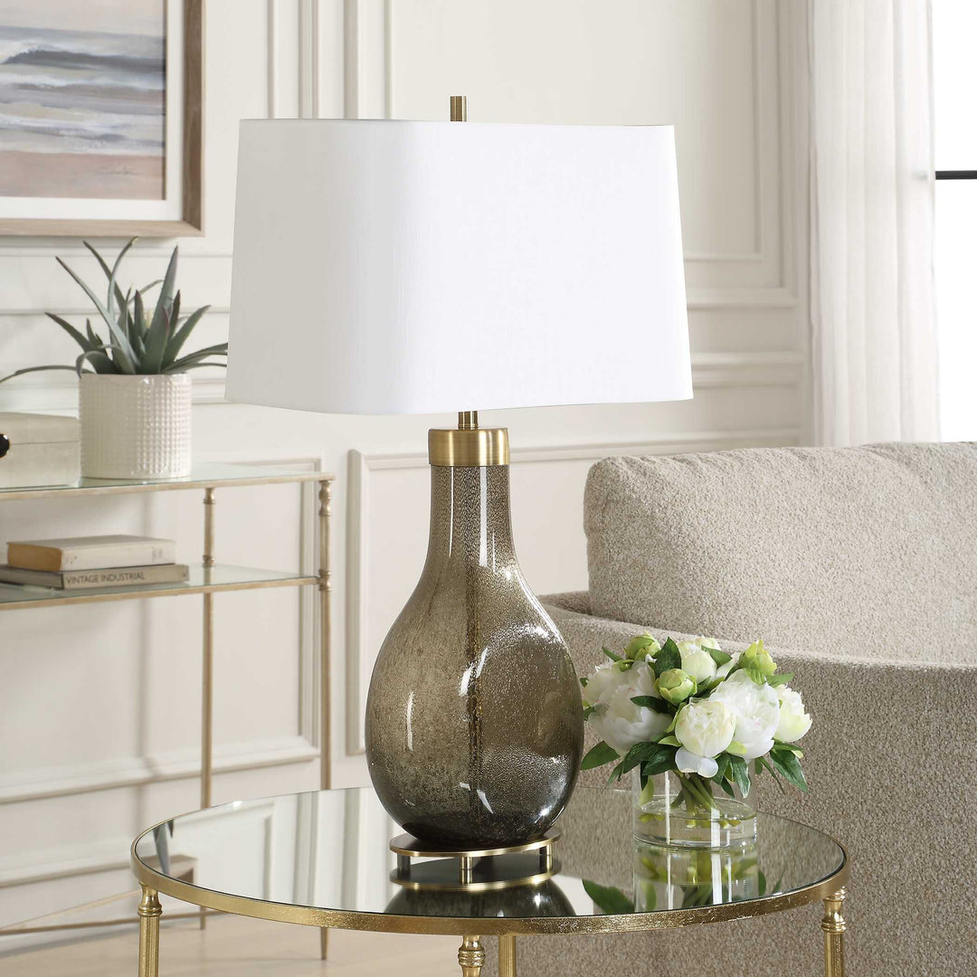 American Home Furniture Uttermost Shyla Dark Glass Table Lamp
