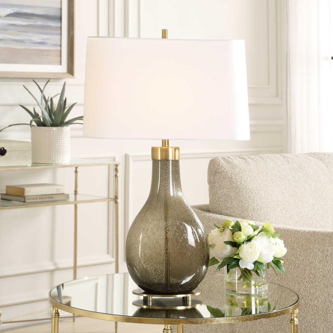 American Home Furniture Uttermost Shyla Dark Glass Table Lamp