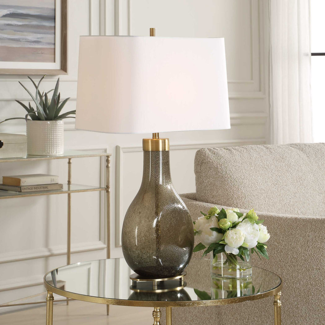 American Home Furniture Uttermost Shyla Dark Glass Table Lamp