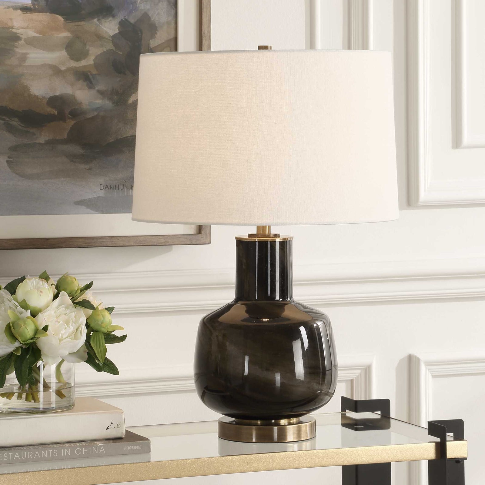 American Home Furniture Uttermost Buchanan Charcoal Table Lamp