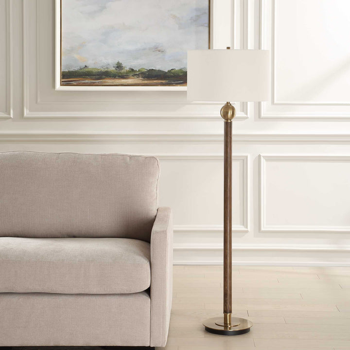 American Home Furniture Uttermost Keros Dark Oak Floor Lamp