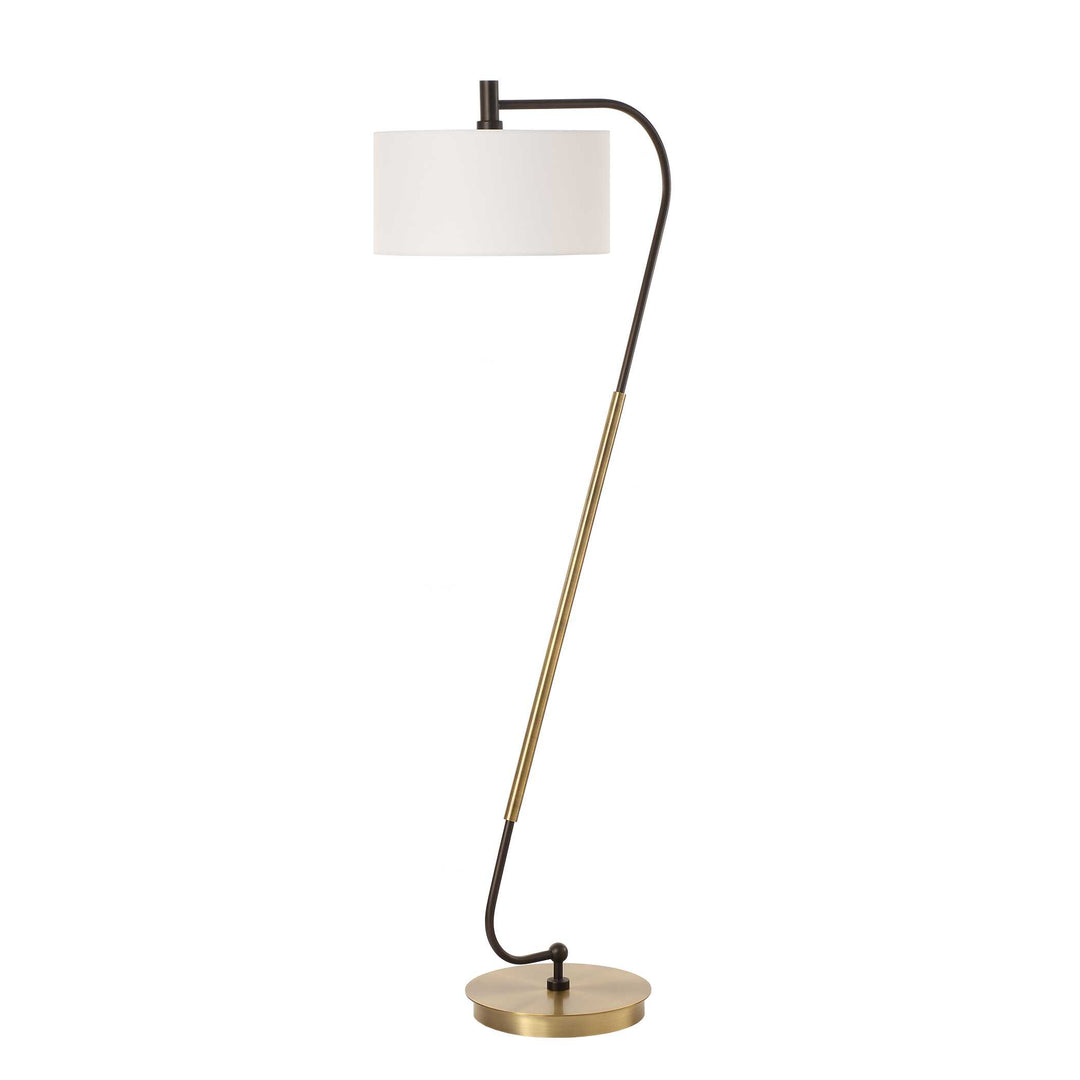 American Home Furniture Uttermost Irwin Curved Brass Floor Lamp