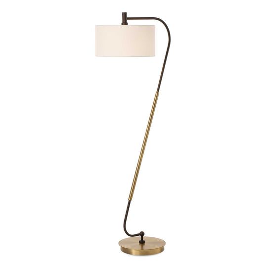 American Home Furniture Uttermost Irwin Curved Brass Floor Lamp