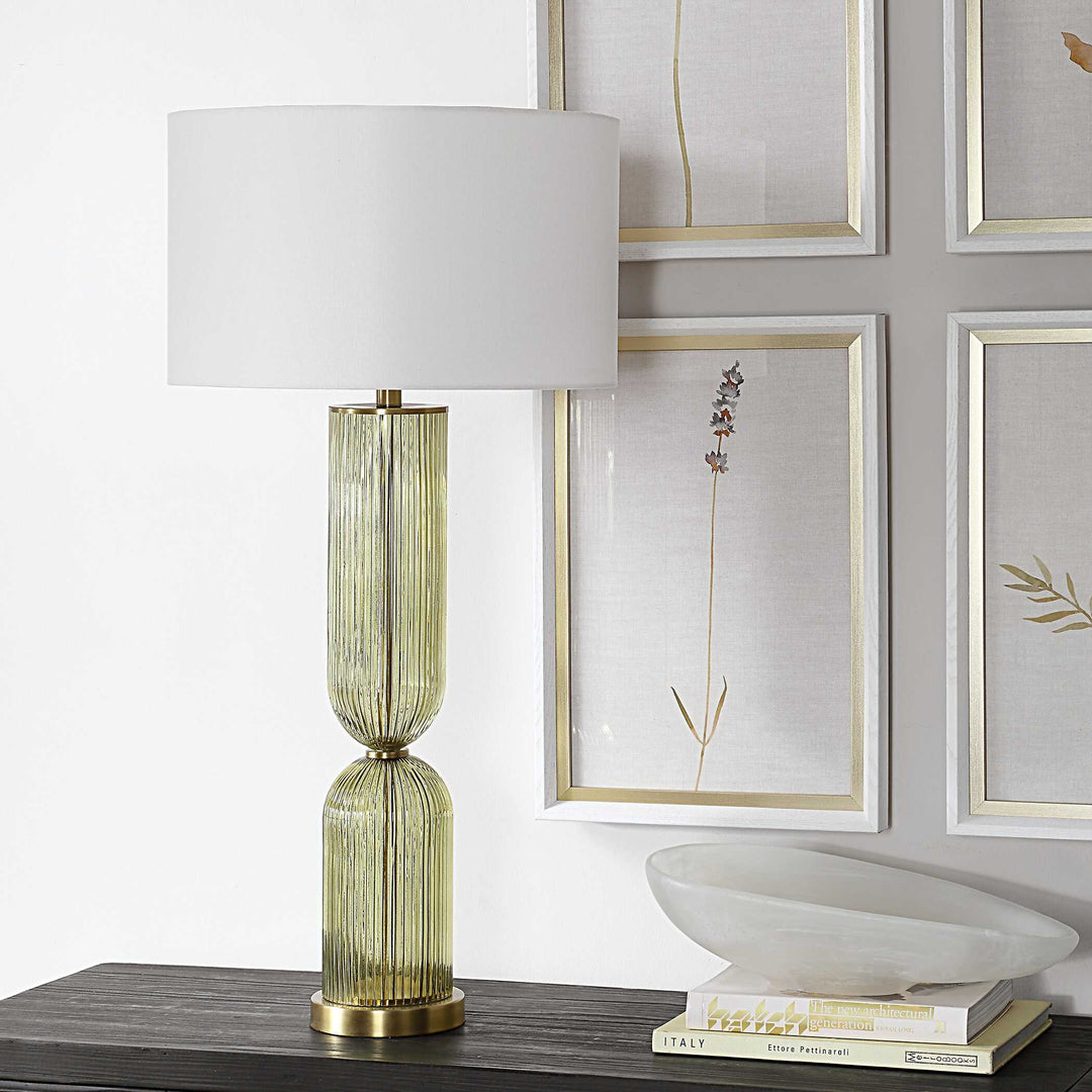 American Home Furniture Uttermost Mirah Olive Glass Table Lamp