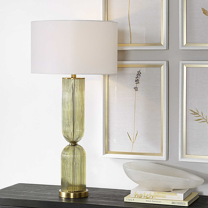 American Home Furniture Uttermost Mirah Olive Glass Table Lamp