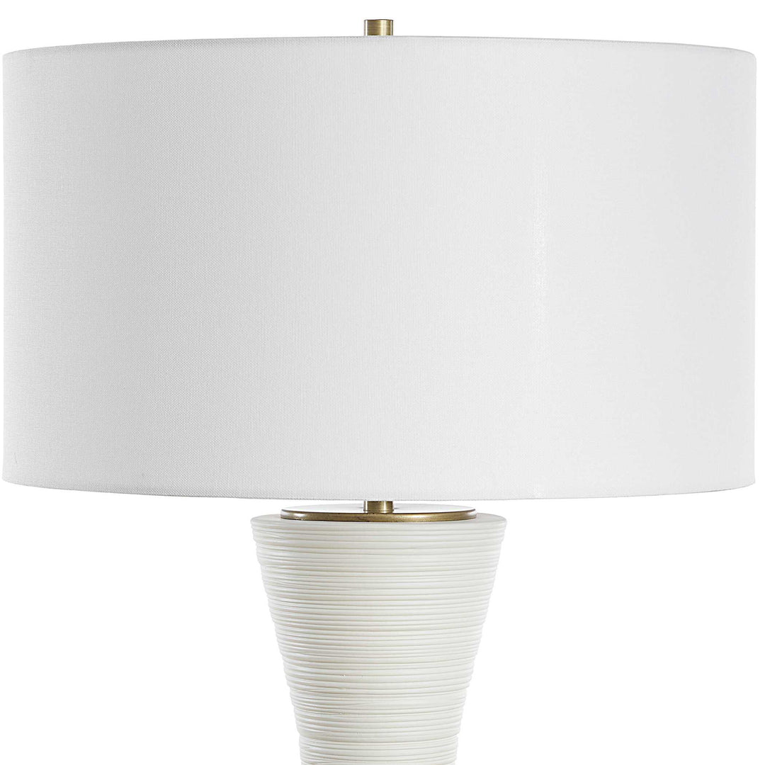 American Home Furniture Uttermost Ridgeline Matte White Table Lamp