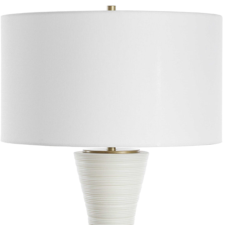 American Home Furniture Uttermost Ridgeline Matte White Table Lamp
