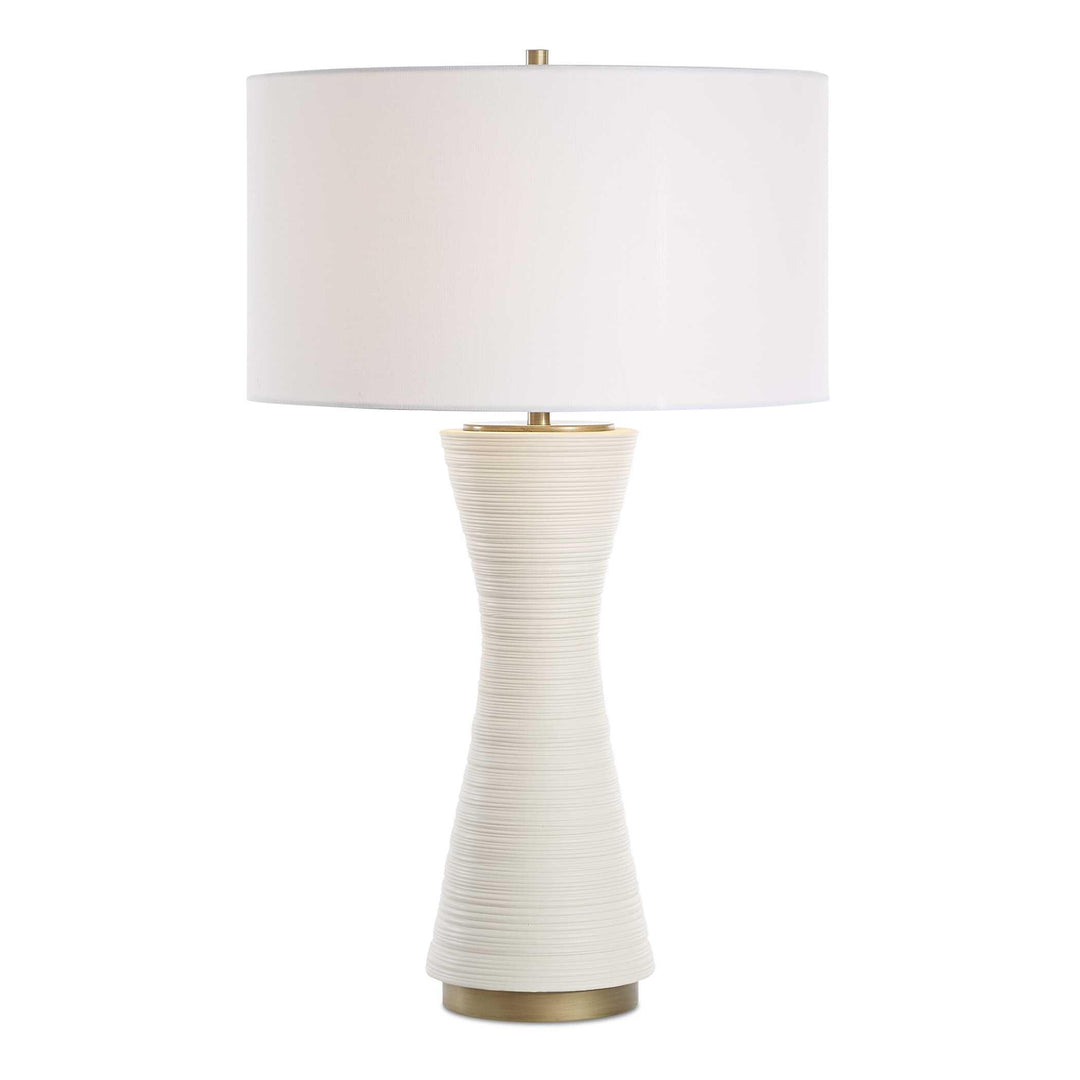 Ridgeline Matte White Table Lamp - AmericanHomeFurniture