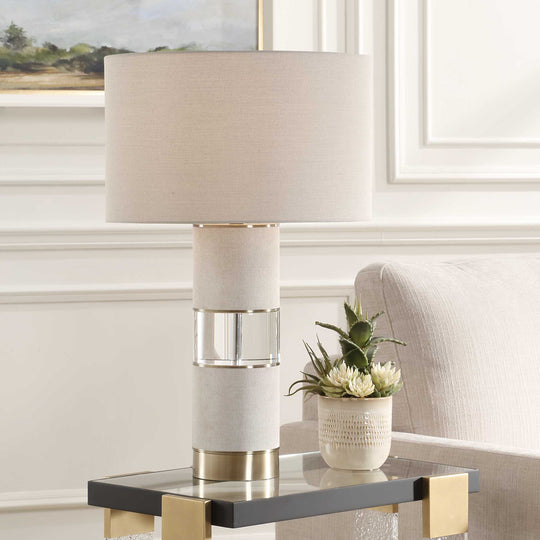 American Home Furniture Uttermost Maliyah Linen Table Lamp