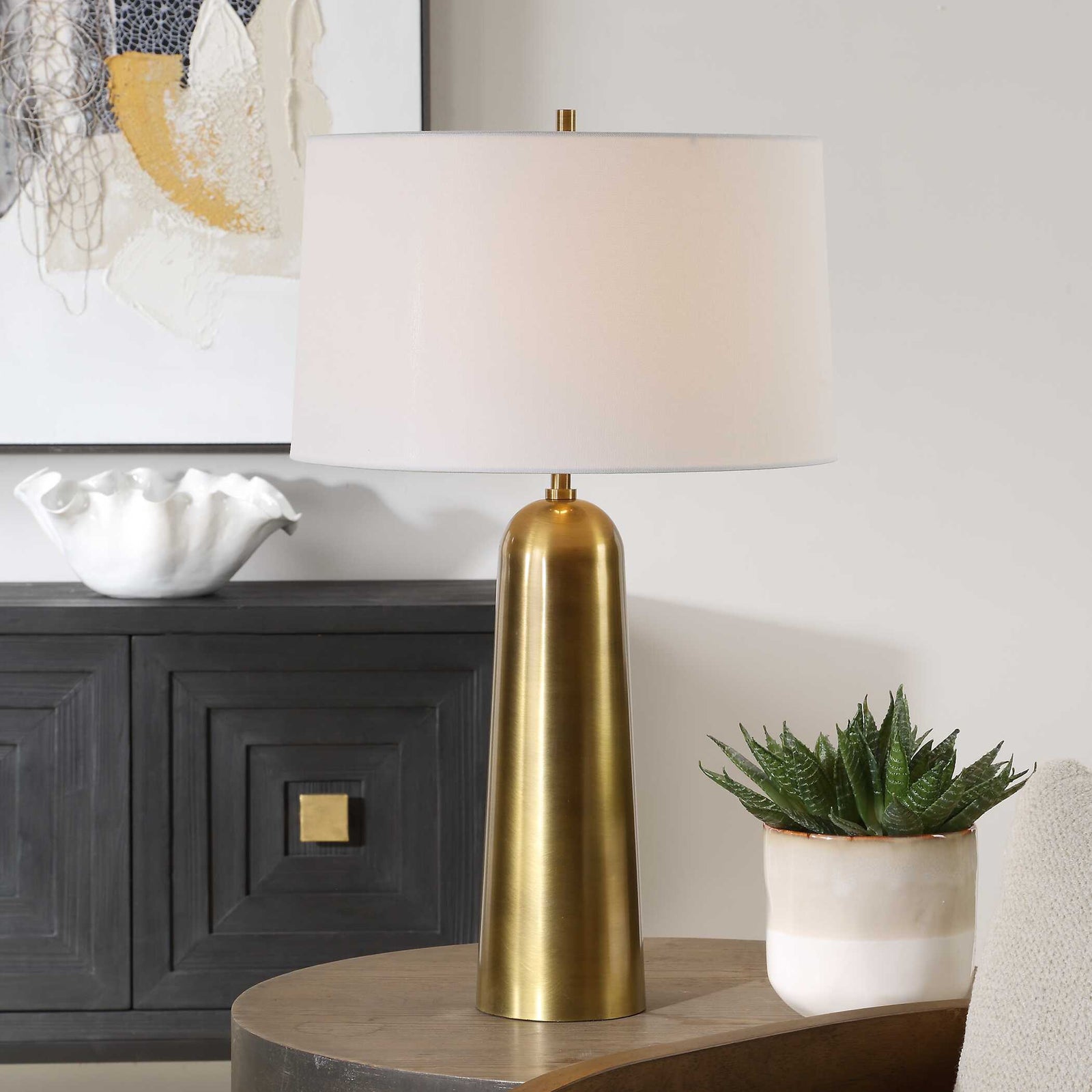 American Home Furniture Uttermost Flinchem Brass Table Lamp