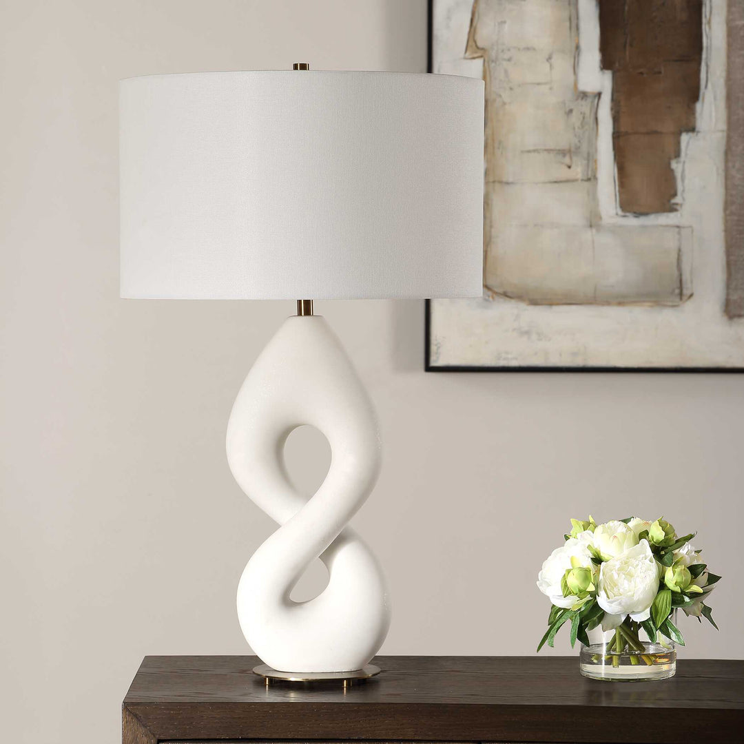American Home Furniture Uttermost Meridian Ivory Stone Table Lamp