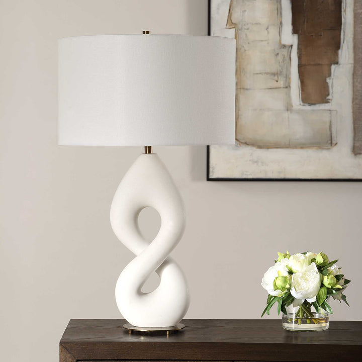 American Home Furniture Uttermost Meridian Ivory Stone Table Lamp