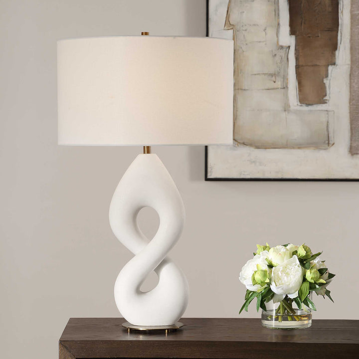American Home Furniture Uttermost Meridian Ivory Stone Table Lamp