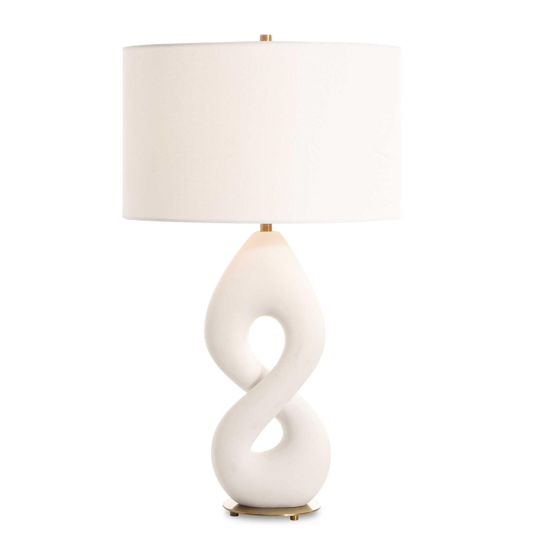 Meridian Ivory Stone Table Lamp - AmericanHomeFurniture