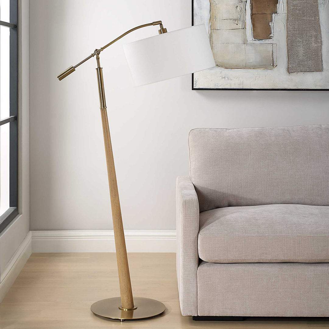 American Home Furniture Uttermost Kennett Wooden Floor Lamp