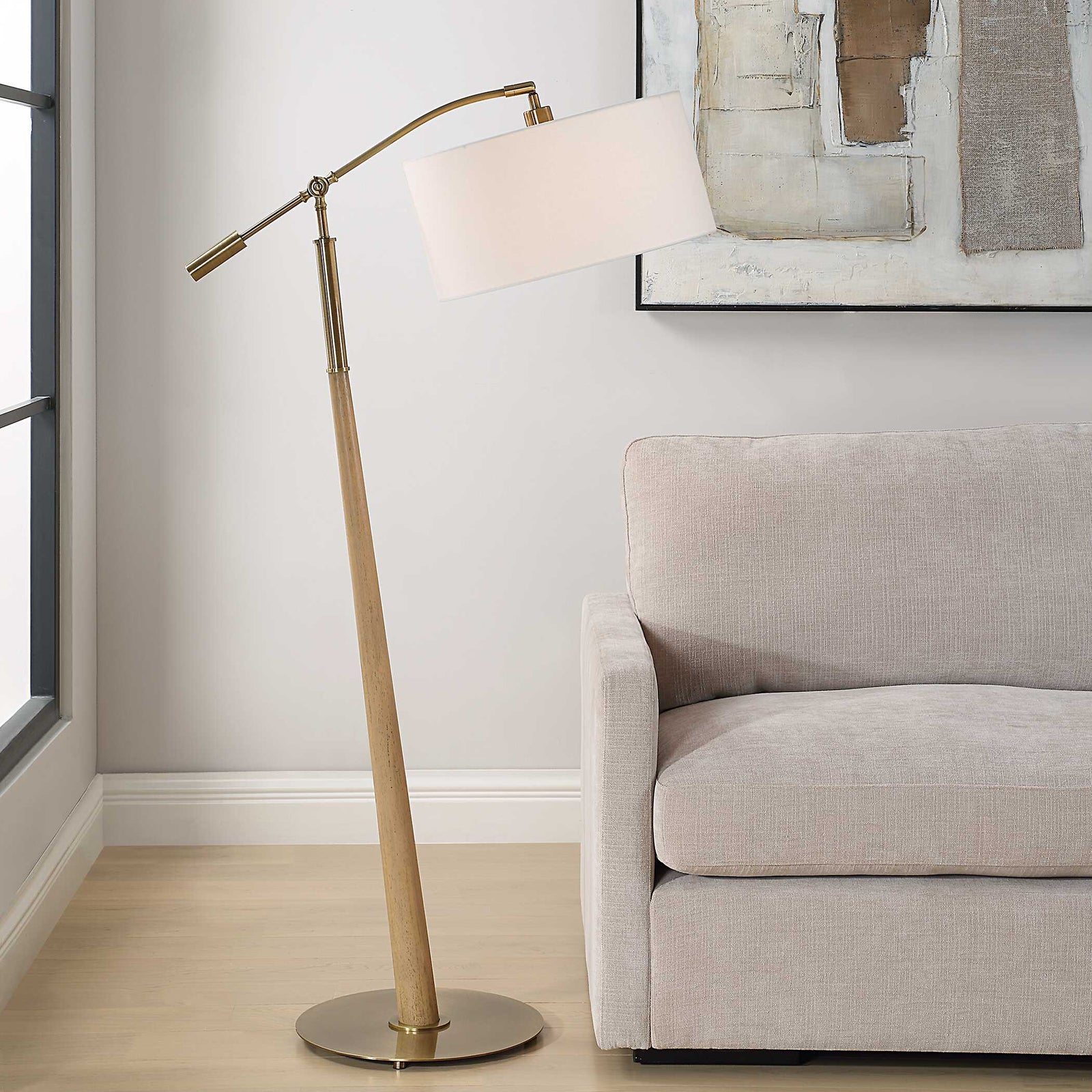American Home Furniture Uttermost Kennett Wooden Floor Lamp