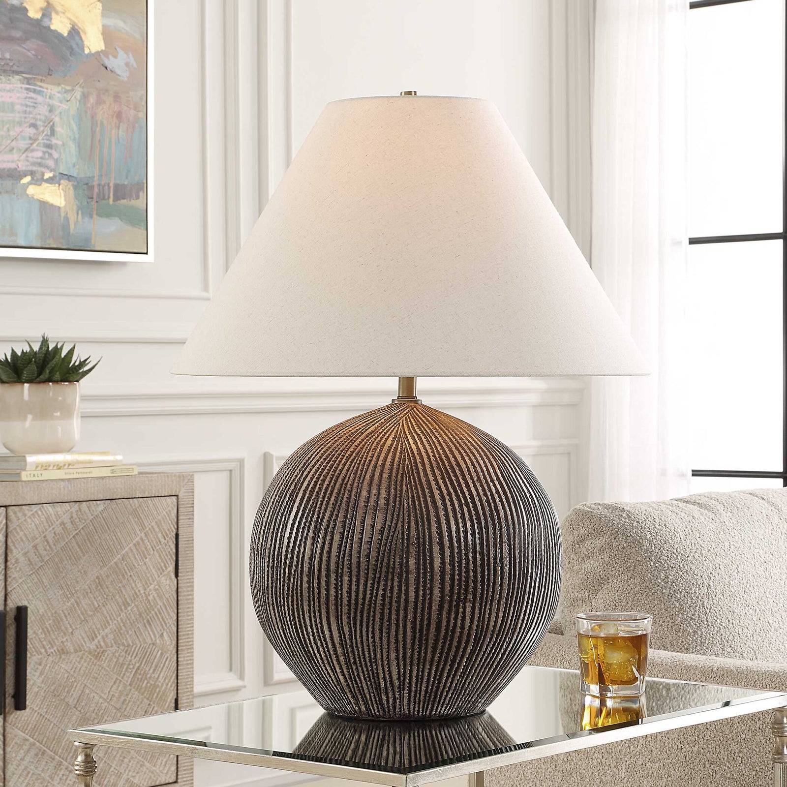American Home Furniture Uttermost Sayre Dark Brown Table Lamp