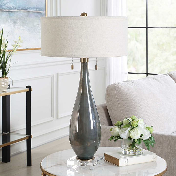 American Home Furniture Uttermost Cardoni Smoke Table Lamp