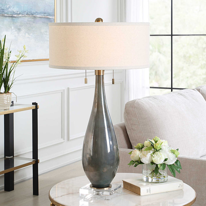 American Home Furniture Uttermost Cardoni Smoke Table Lamp