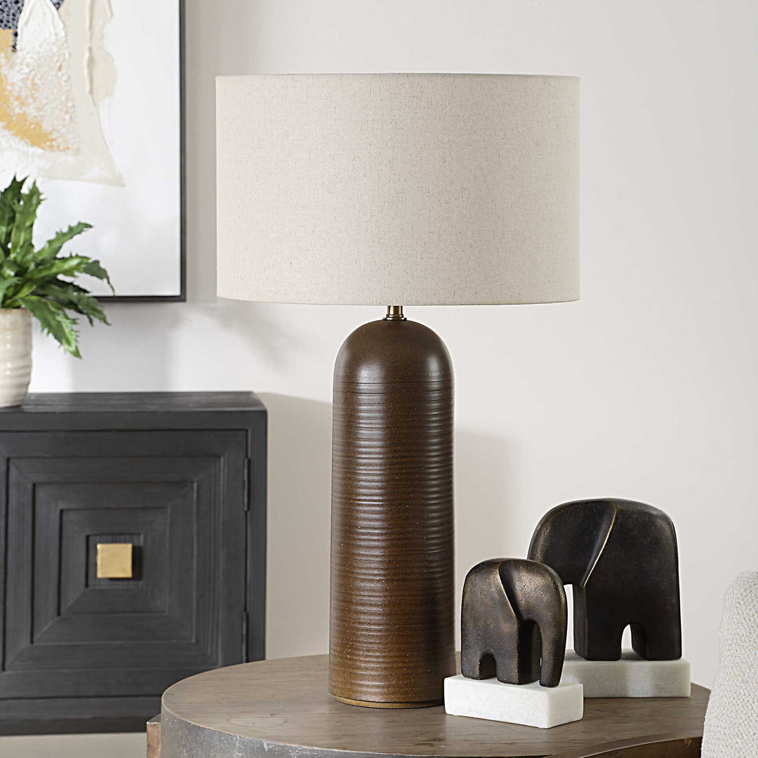 American Home Furniture Uttermost Trexler Brown Table Lamp