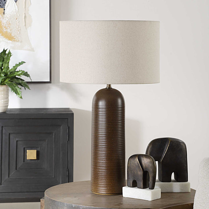 American Home Furniture Uttermost Trexler Brown Table Lamp