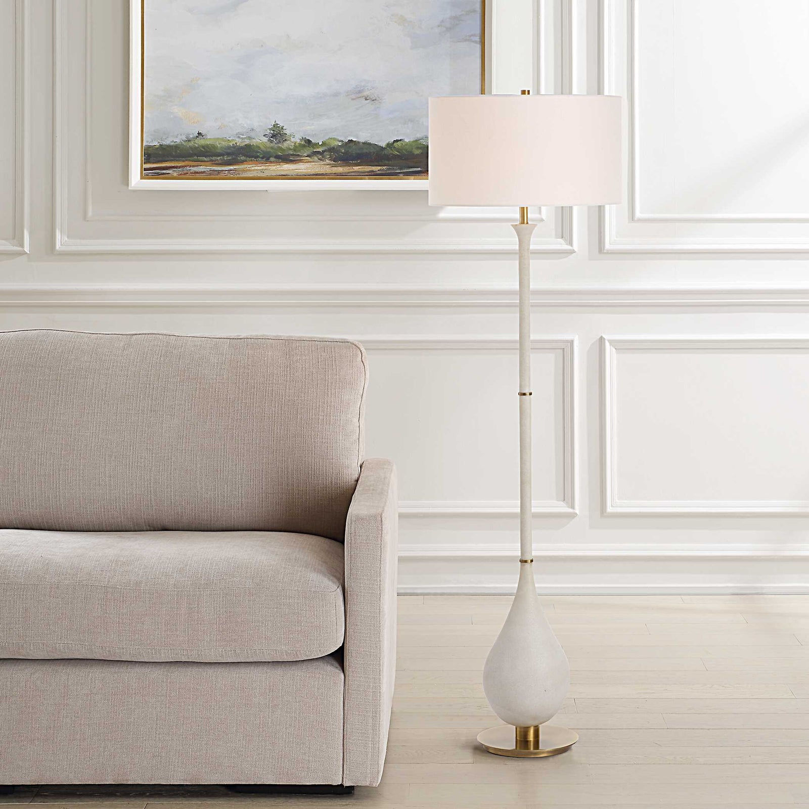 American Home Furniture Uttermost Dewdrop Ivory Floor Lamp