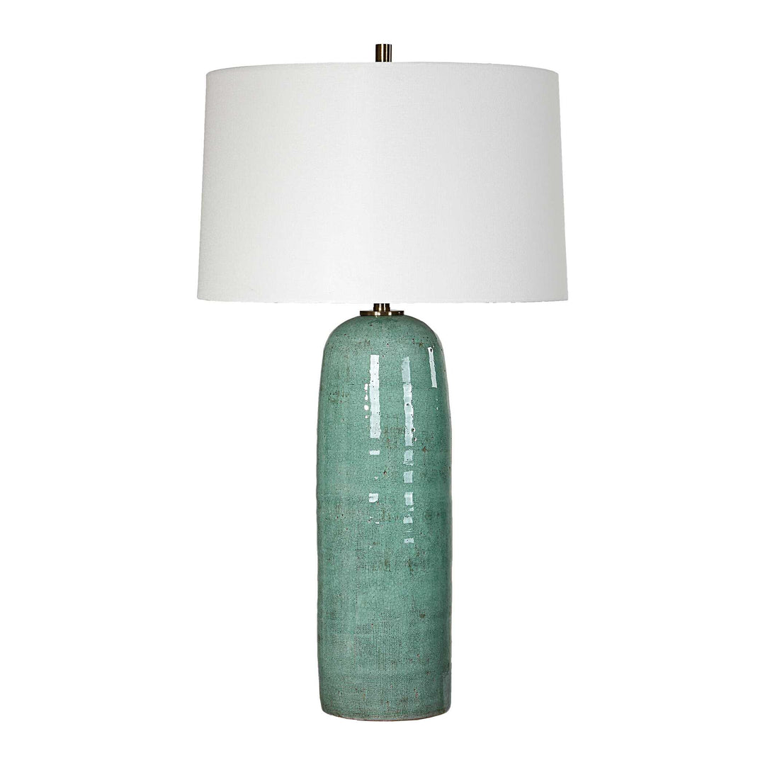 American Home Furniture Uttermost Andale Crackled Teal Table Lamp