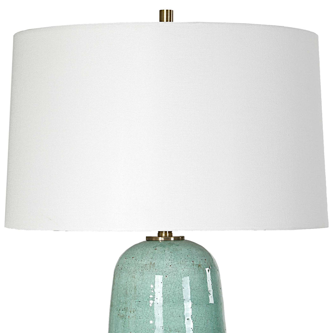 American Home Furniture Uttermost Andale Crackled Teal Table Lamp