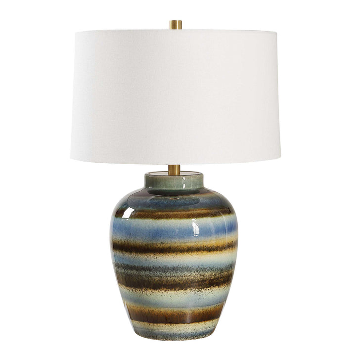 American Home Furniture Uttermost Judarn Blue Brown Table Lamp