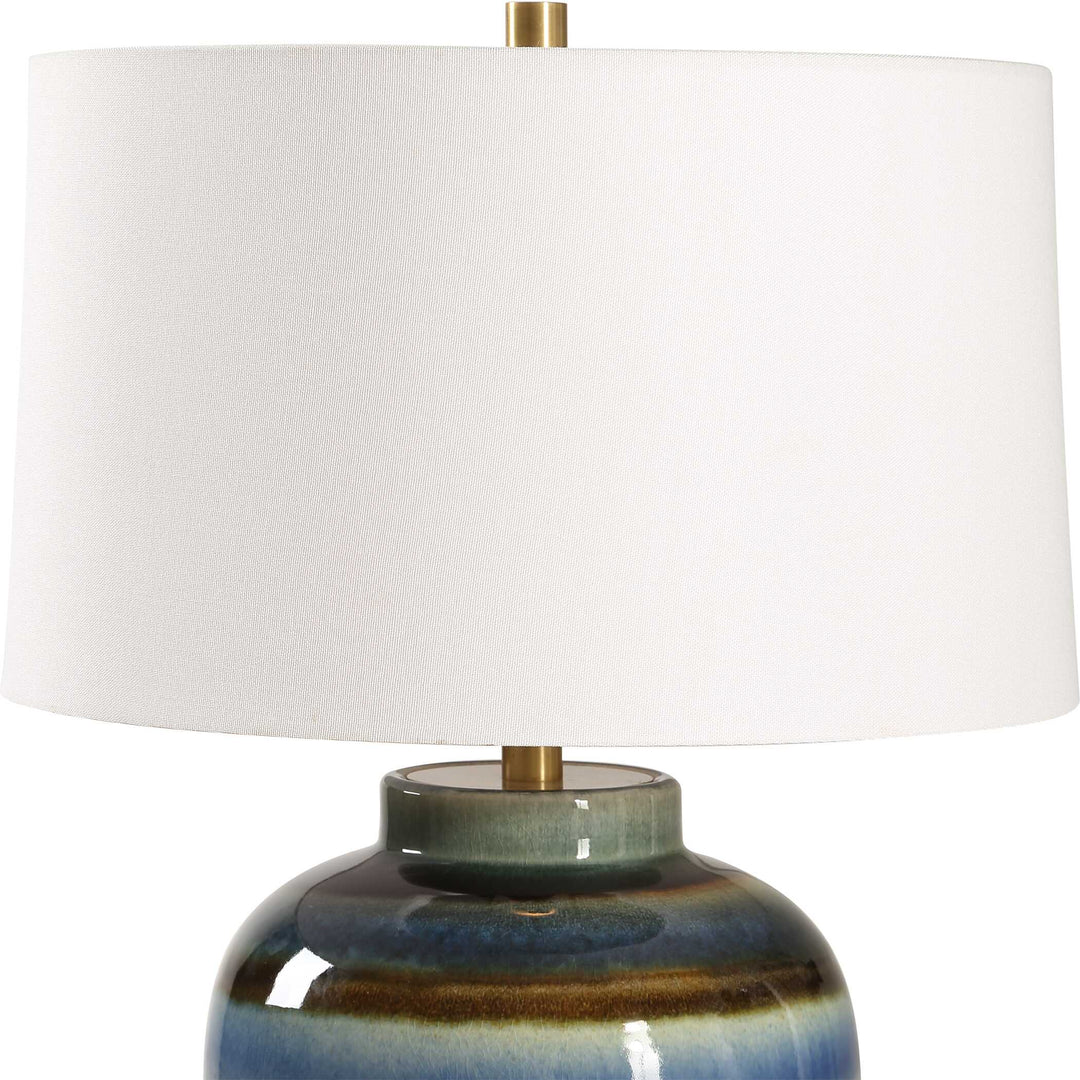 American Home Furniture Uttermost Judarn Blue Brown Table Lamp