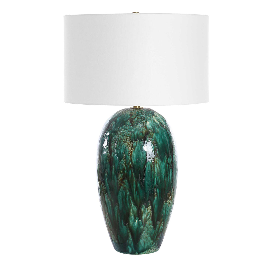 American Home Furniture Uttermost Ceralene Green Table Lamp