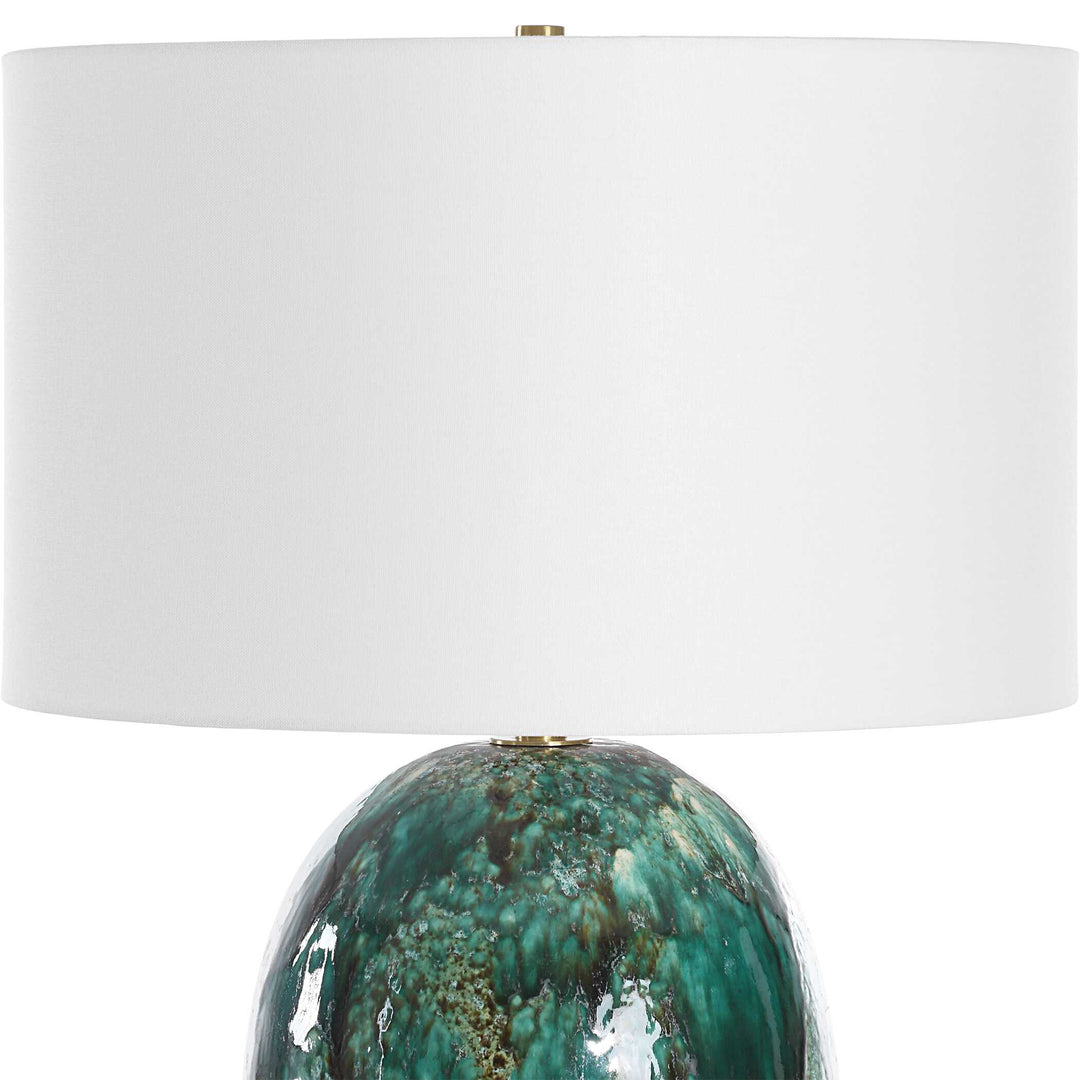 American Home Furniture Uttermost Ceralene Green Table Lamp