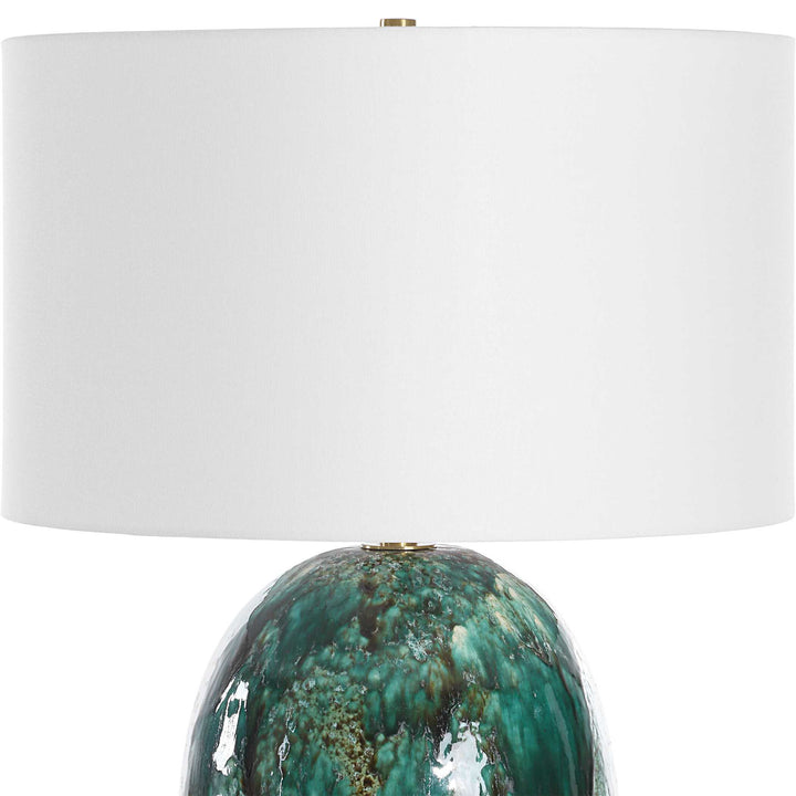 American Home Furniture Uttermost Ceralene Green Table Lamp