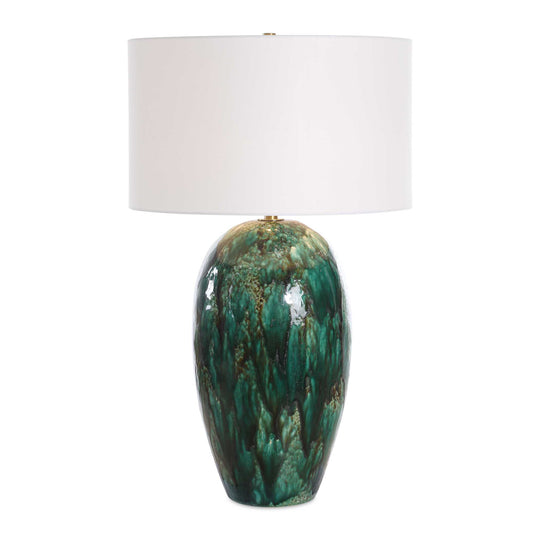 American Home Furniture Uttermost Ceralene Green Table Lamp