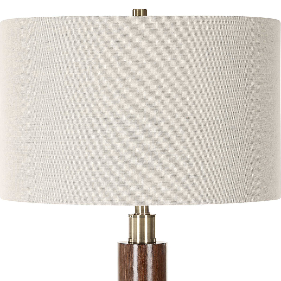 American Home Furniture Uttermost Stacked Wooden Floor Lamp